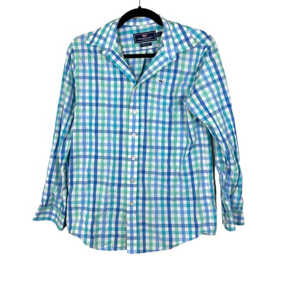 Vineyard Vines Classic Fit Captains Shirt Blue Button Long Sleeve Men's Large - Picture 1 of 4